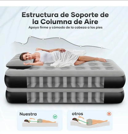 2pcs Colchón Inflable Tamaño Individual Con Bomba De Aire