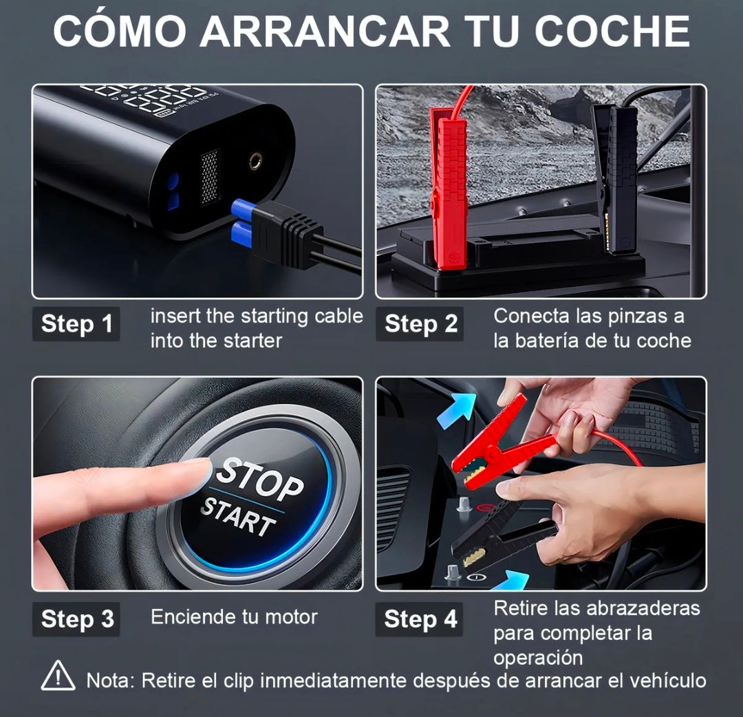 Arrancador De Batería De Auto 8500a Con Inflador Br12