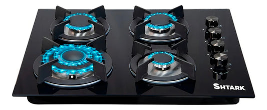 Parrilla A Gas 4 Quemadores Estufa Vidrio 7mm Empotrable SHTARK
