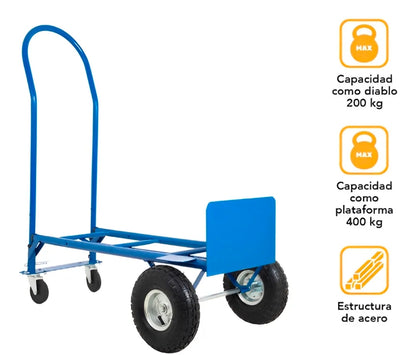 Diablo plataforma 400kg  azul