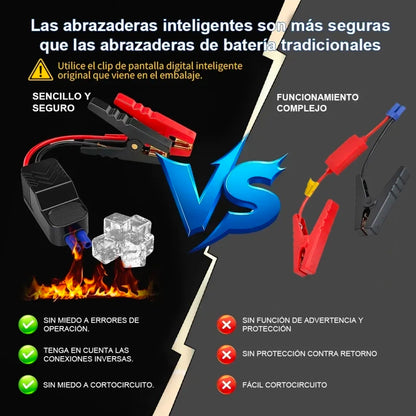 Arrancador De Batería De Auto Compresor De Aire 8000a Inflador 150psi Con Pantalla Con Smart Clip