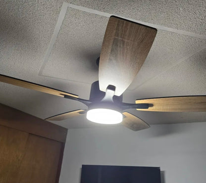 Ventilador De Techo Con Luz Y Mando A Distancia 1.07 M 60hz Negro/Madera