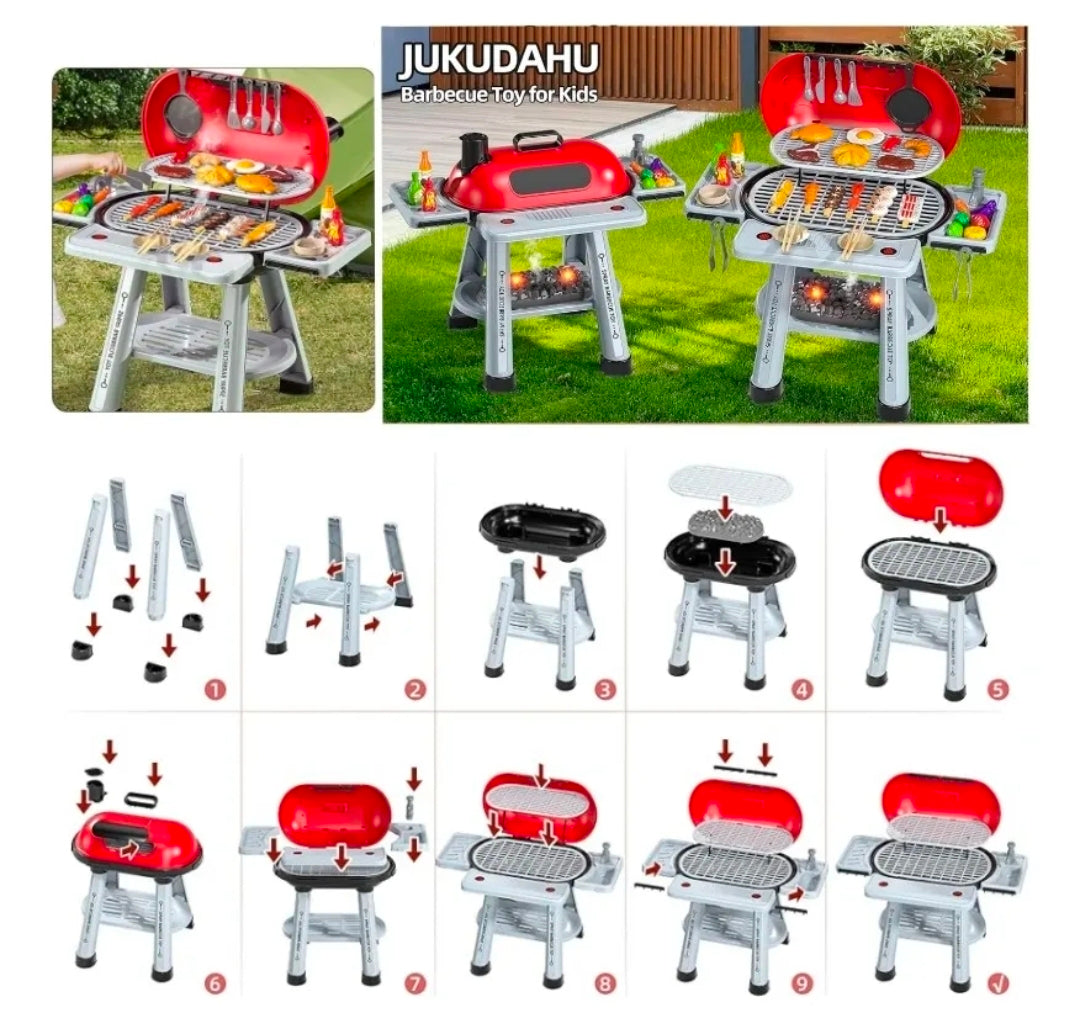 Parrilla de juguete para niños con luz y sonido