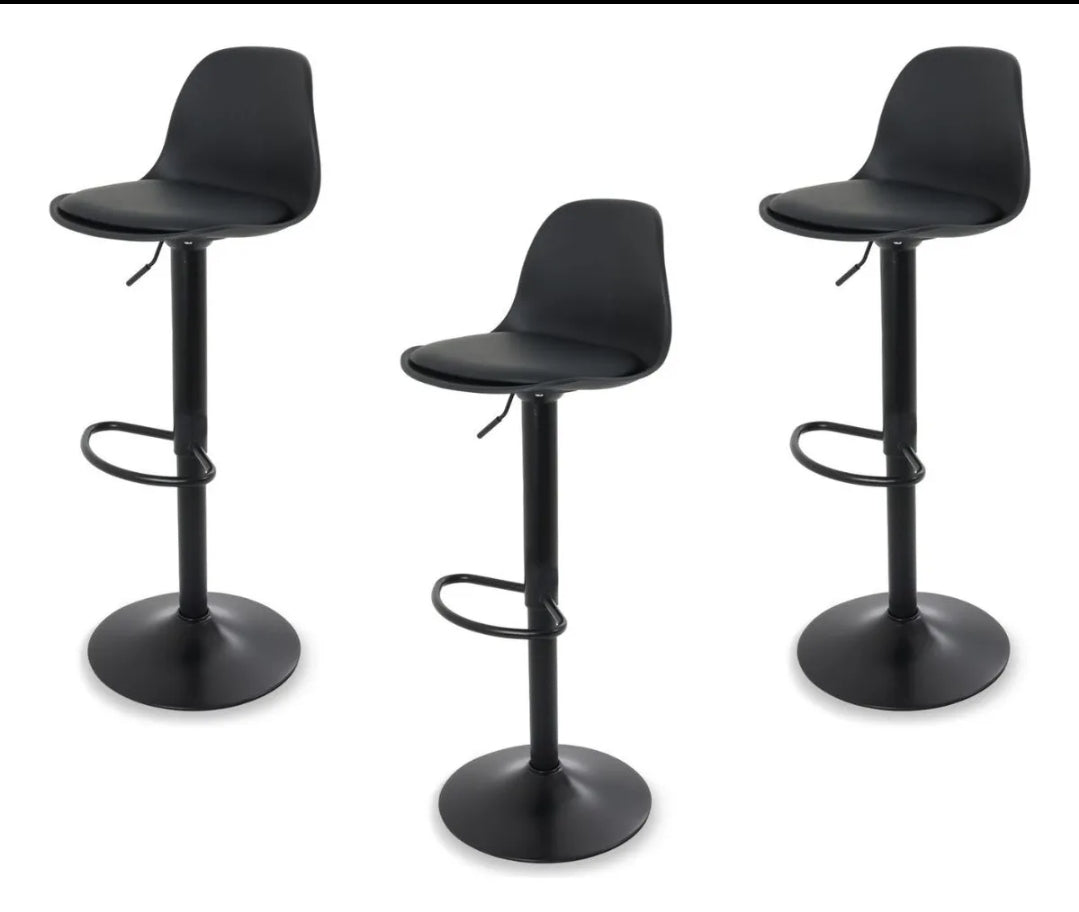 3 bancos modelo Tulip con asiento acolchado