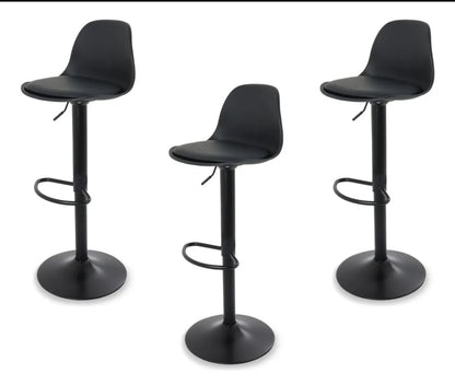 3 bancos modelo Tulip con asiento acolchado