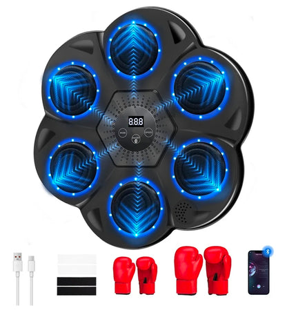 Máquina De Boxeo Musical 18 Velocidades/9 Modos Con 2 Pares Guantes