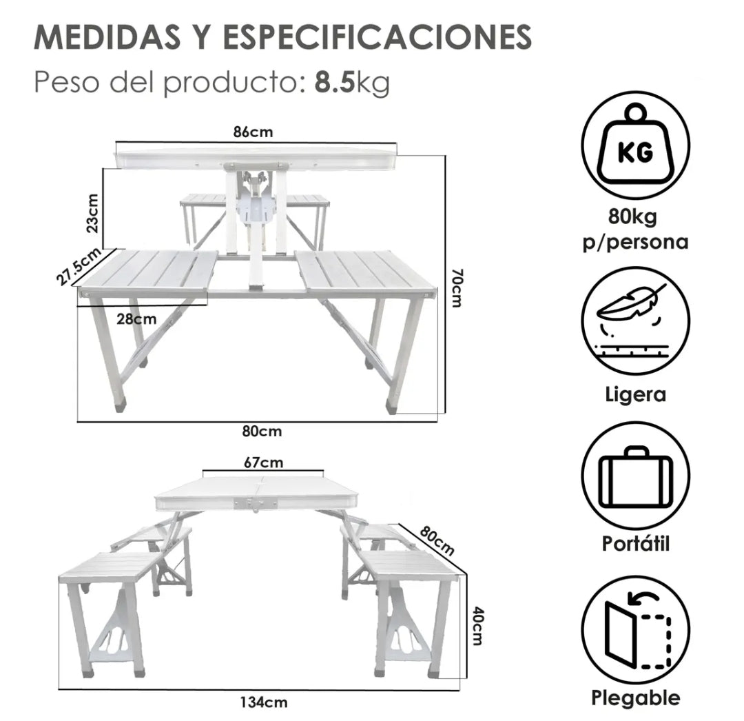 Mesa Plegable Portafolio Portátil