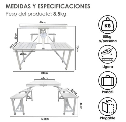 Mesa Plegable Portafolio Portátil