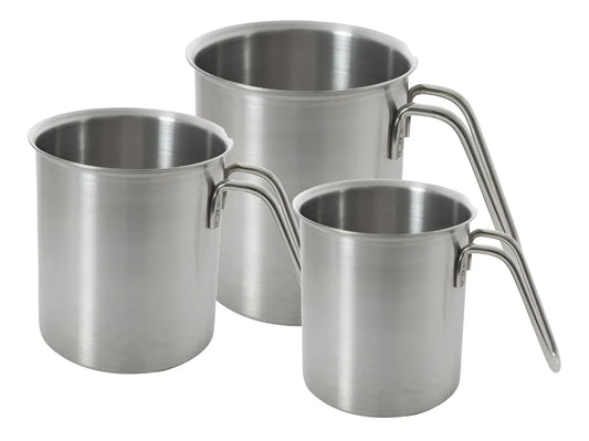 Juego Pocillos Acero Inoxidable Moven 430-2B de 1L + 1.5L + 2L Plateado Apto inducción y estufas de gas