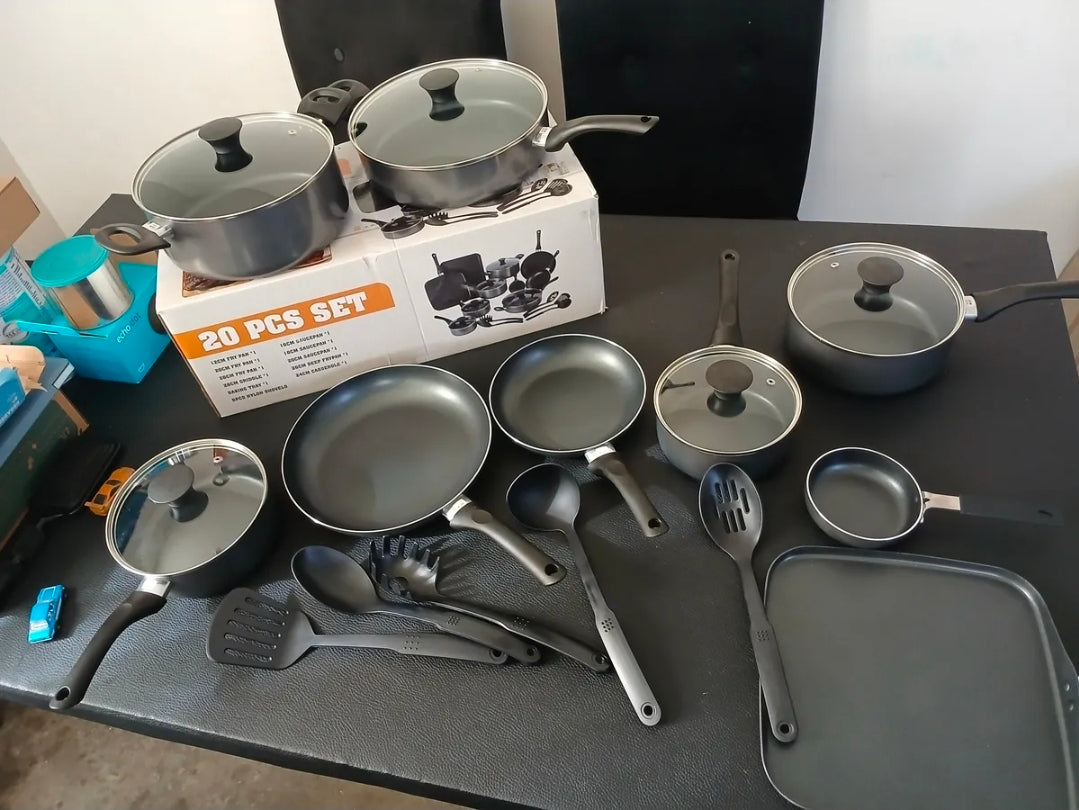 Batería De Cocina 20 Piezas De Aluminio Con Antiadherente
