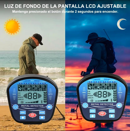Detector De Metales Alta Precisión Impermeable 5 Modo+ LCD