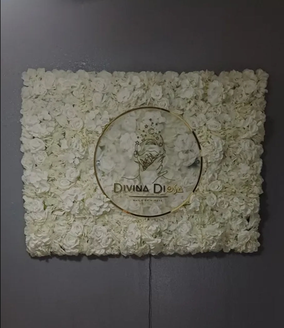 Panel flores rosas artificiales 12piezas 38x38cm