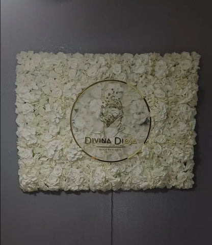 Panel flores rosas artificiales 12piezas 38x38cm