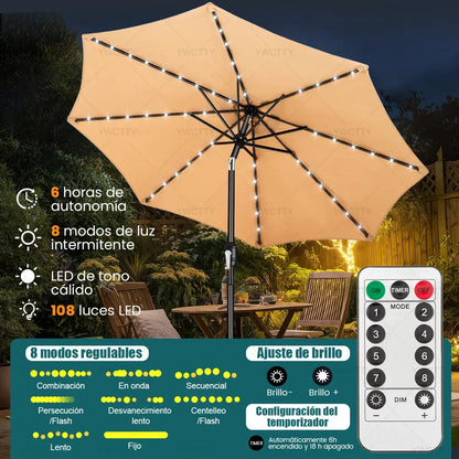 Sombrilla Para Jardin Y Playa 2.3m Exterior Plegable