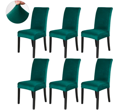 Funda silla de comedor 6 piezas tipo terciopelo