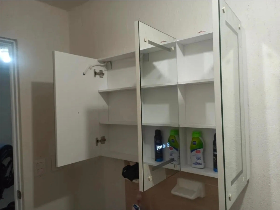 Mueble para baño con espejo led antivaho 90x65cm