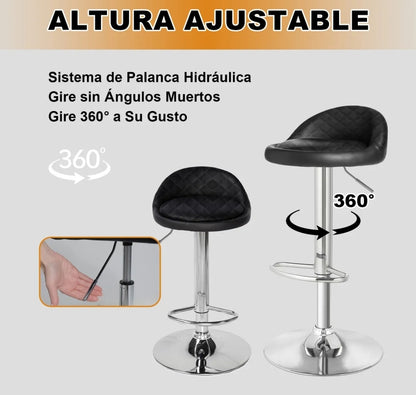 2 bancos altura ajustable NEGRO