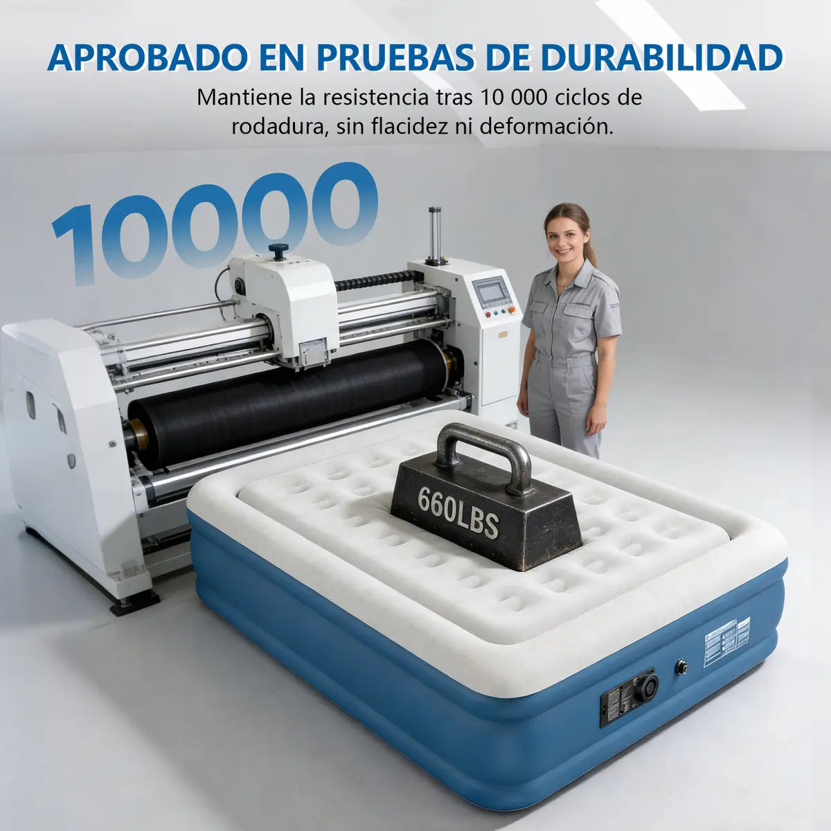 COLCHÓN Inflable Para Acampar Queen Size Matrimonial Con Bomba ELECTRICA