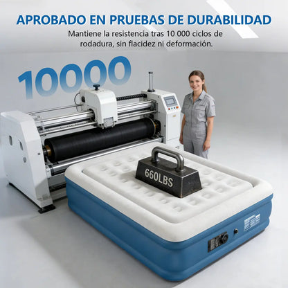 COLCHÓN Inflable Para Acampar Queen Size Matrimonial Con Bomba ELECTRICA