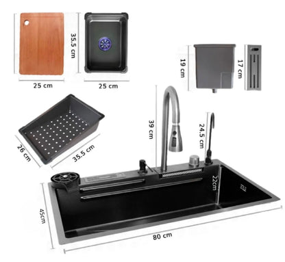 Tarja Fregadero De Cocina 304 Acero Inox 80*45cm+ Kit Cocina