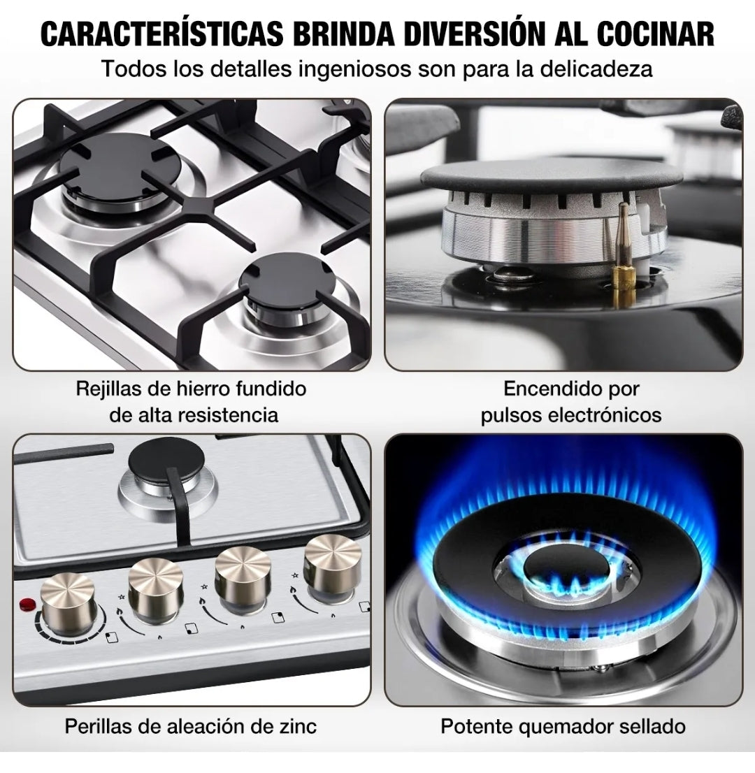 Parrilla de gas eléctrica cerámica  4 quemadores