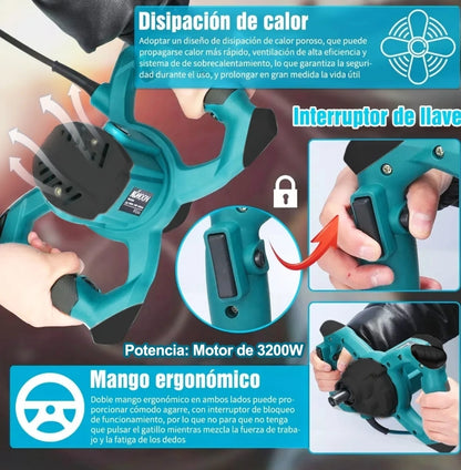 Mezcladora eléctrica de cemento/pintura 6 velocidades 3200w