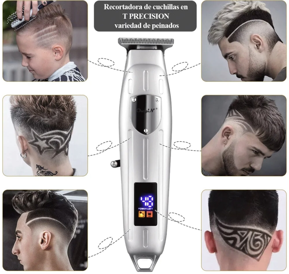 Kit Máquinas Cortadoras de Cabello Barberia Profesional bateria recargable
