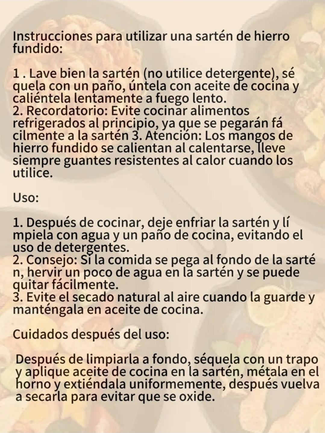 Sartén De Hierro Fundido Antiadherente 5 Piezas 10cm, 14cm, 16cm, 20cm, 26cm