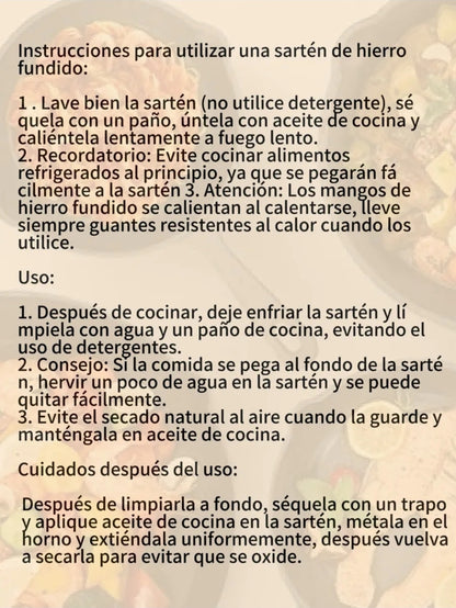 Sartén De Hierro Fundido Antiadherente 5 Piezas 10cm, 14cm, 16cm, 20cm, 26cm