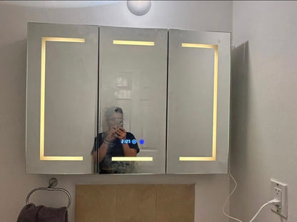 Mueble para baño con espejo led antivaho 90x65cm