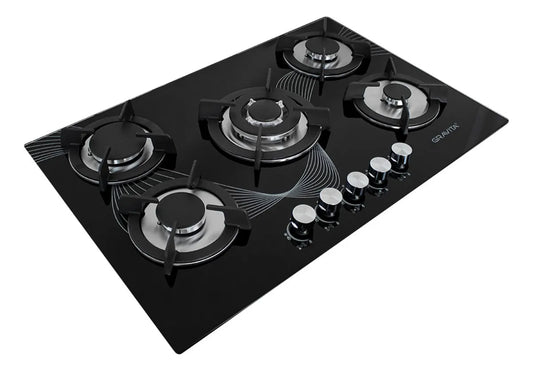 Parrilla Gravita A Gas De Cristal Templado 5 Quemadores