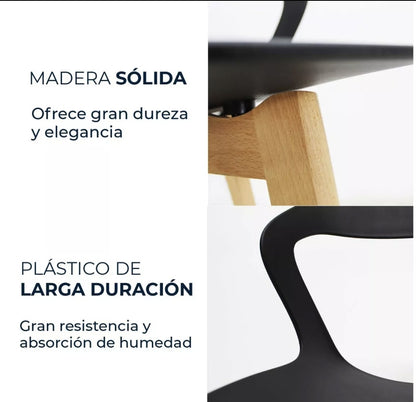 Set 4 Sillas Para Comedor Moderna Estructura
