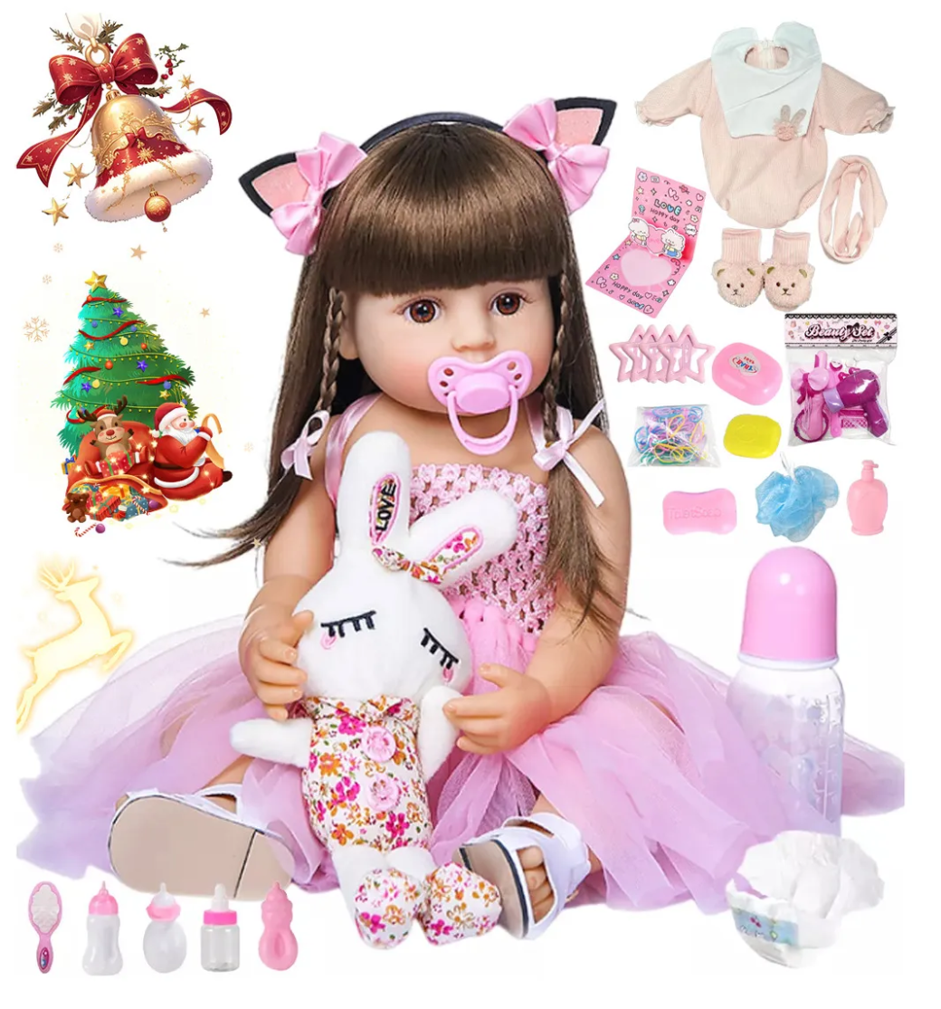 Muñeca 2 cambios de ropa y accesorios 55 cm