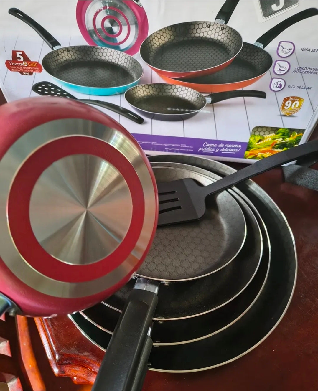 Juego De 5 Sartenes Cinsa Fashion Cook Con Antiadherente Thermocell