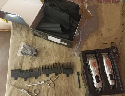 Kit Máquinas Cortadoras de Cabello Barberia Profesional bateria recargable