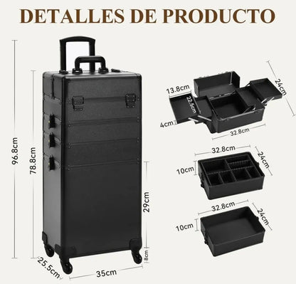 Neceser Cosmetiquera Profesional 4 Nivele Reforzada Aluminio