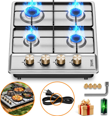 Parrilla Gas Skbe 4 Quemadores Empotrable Acero Inoxidable Encendido Eléctrico