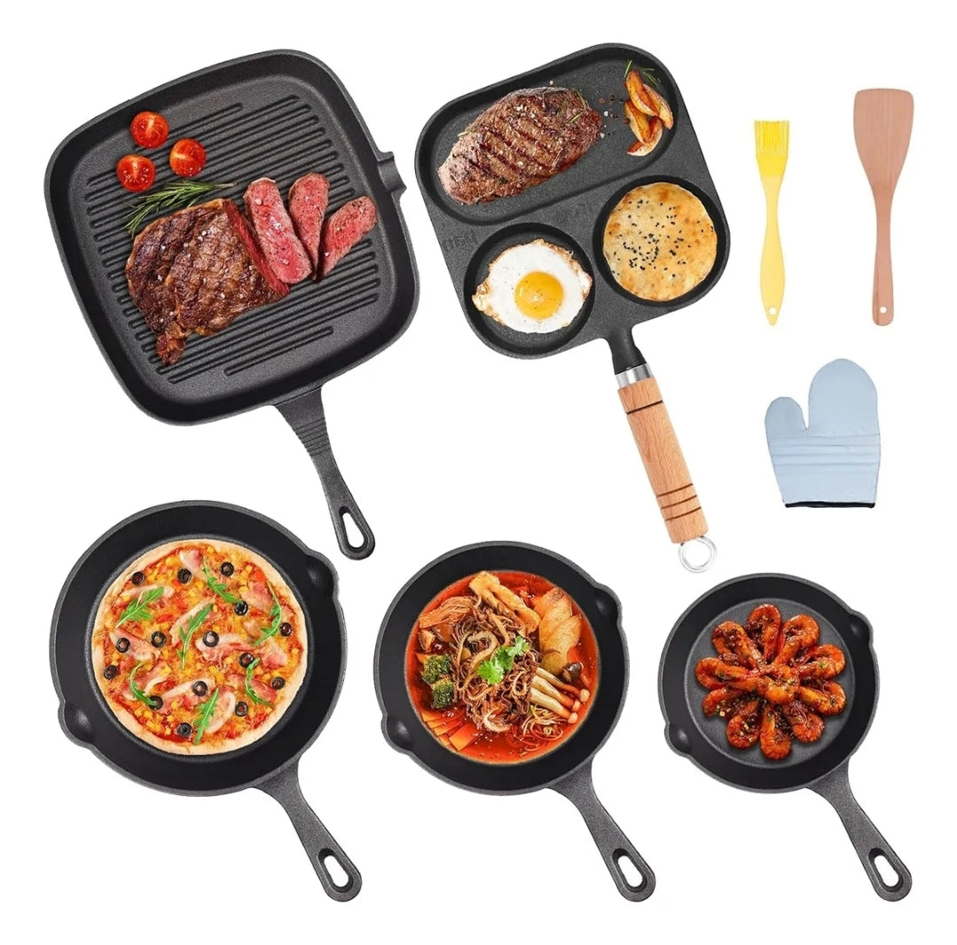 Juego de sartenes de hierro fundido