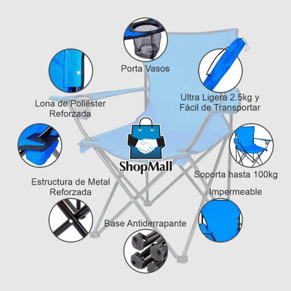 Juego de 2 Sillas Plegables