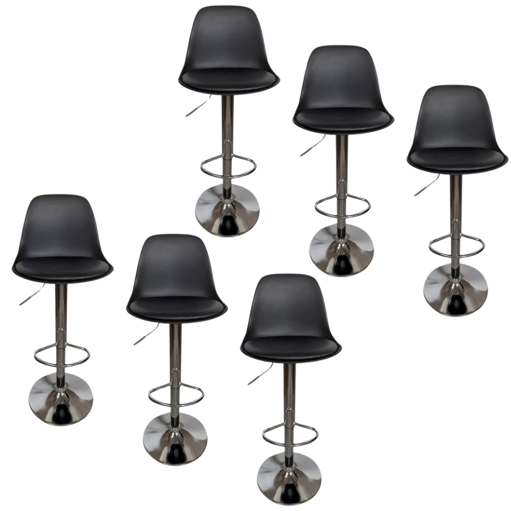 6 bancos modelo Tulip con asiento acolchado