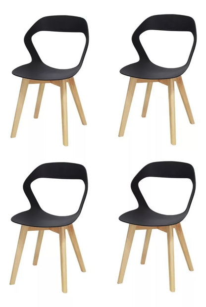 Set 4 Sillas Para Comedor Moderna Estructura