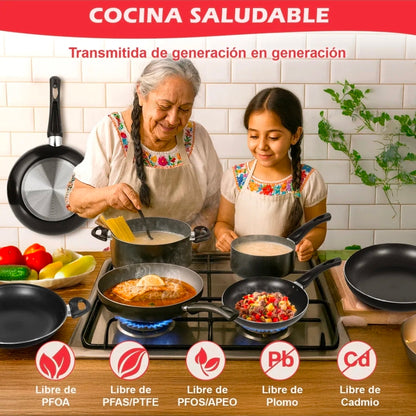 Batería de cocina Aluminio Antiadherente 22 piezas