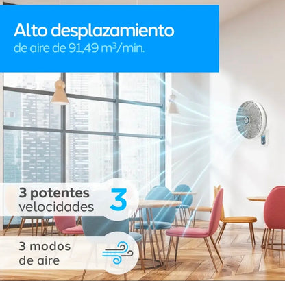 Ventilador de Pared con Control Remoto 18 pulgadas 3 Velocidades