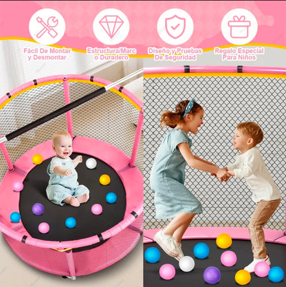 Trampolín infantil 140cm ROSA