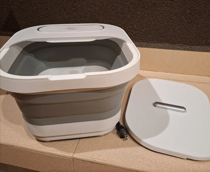 Tina spa eléctrica para pies plegable con burbujas y set pedicura
