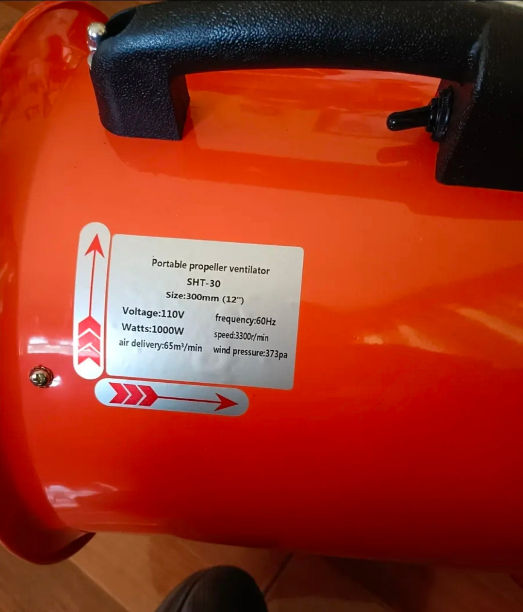 Extractor De Aire Industrial Ventilador 12'' Con Conducto 5m, 3300 Rpm
