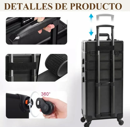 Neceser Cosmetiquera Profesional 4 Nivele Reforzada Aluminio