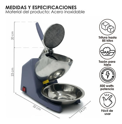 Maquina Trituradora De Hielo Para Raspados Electrica 500w