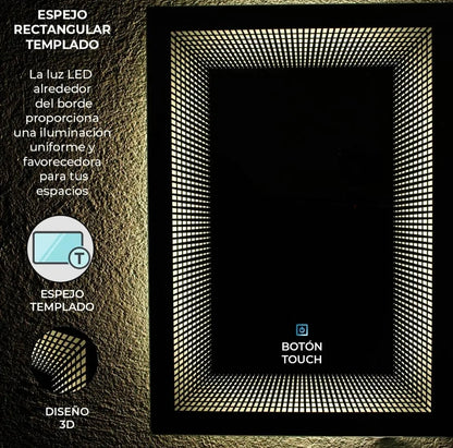 Espejo LED infiniti 3D 37x52cm