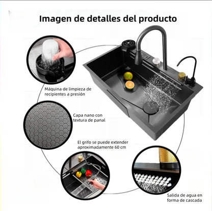 Tarja Fregadero De Cocina 304 Acero Inox 80*45cm+ Kit Cocina